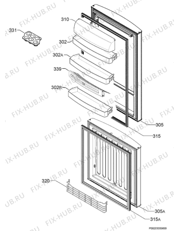 Взрыв-схема холодильника Rex Electrolux RNB44391S - Схема узла Door 003